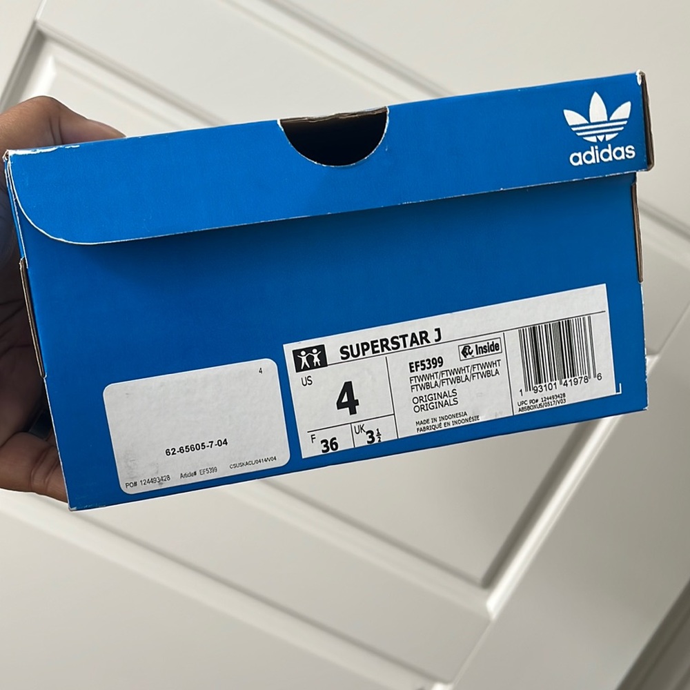 Kids White Adidas Superstar